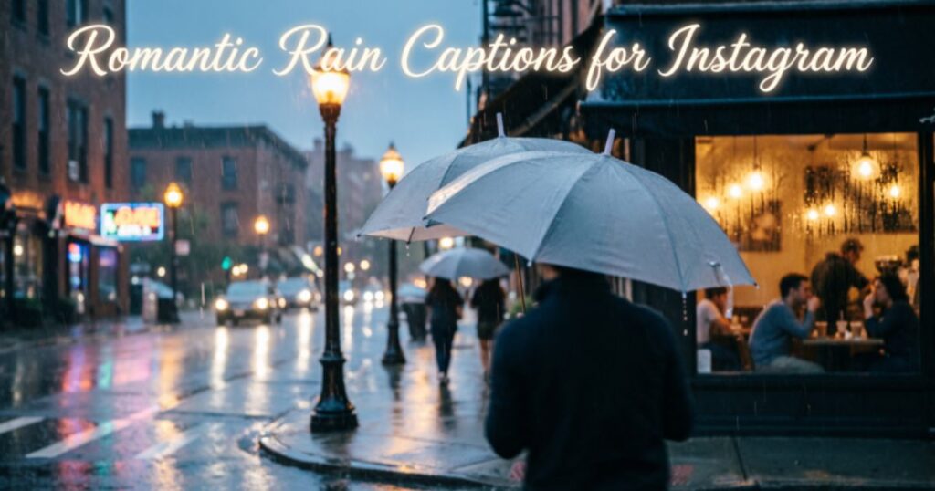 Romantic Rain Captions for Instagram – love-filled rainy day captions, cozy couple moments, and aesthetic romantic rain vibes