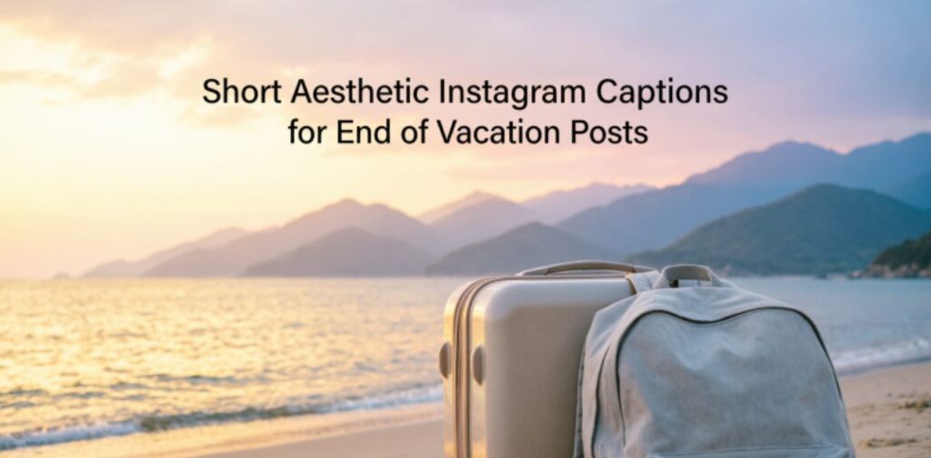 Short aesthetic Instagram captions for end of vacation posts with Vacation Ending Instagram Captions theme