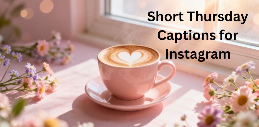 Short Thursday Captions for Instagram’ designed for social media posts and caption inspiration.