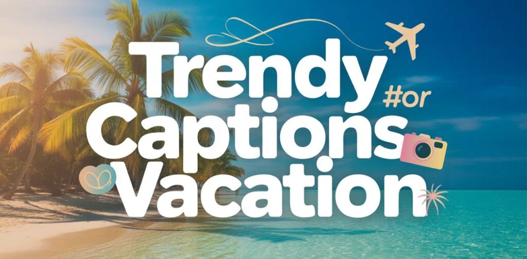 Heading displaying trendy captions for vacation Instagram posts
