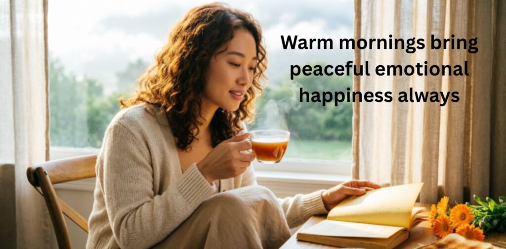 Warm vibes only with morning captions featuring sunrise glow, cozy coffee, and peaceful Instagram aesthetic