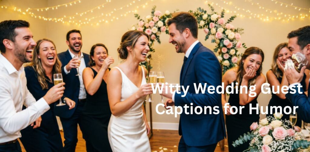 Witty Wedding Guest Captions for Humor with funny guests and joyful wedding vibes using Wedding Guest Captions for Instagram
