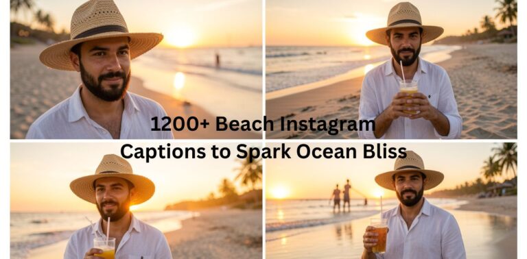Collection of 1200+ Beach Instagram Captions designed to inspire ocean vibes, summer mood, and relaxing seaside aesthetic for social media posts.