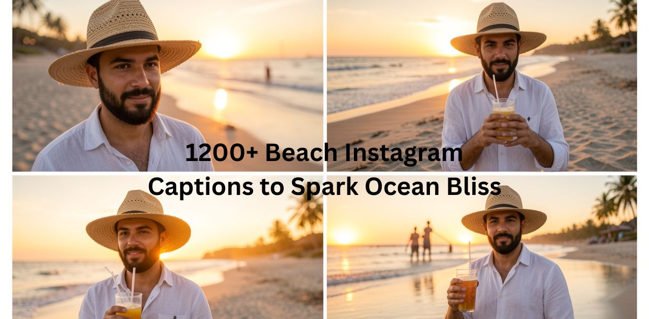 Collection of 1200+ Beach Instagram Captions designed to inspire ocean vibes, summer mood, and relaxing seaside aesthetic for social media posts.