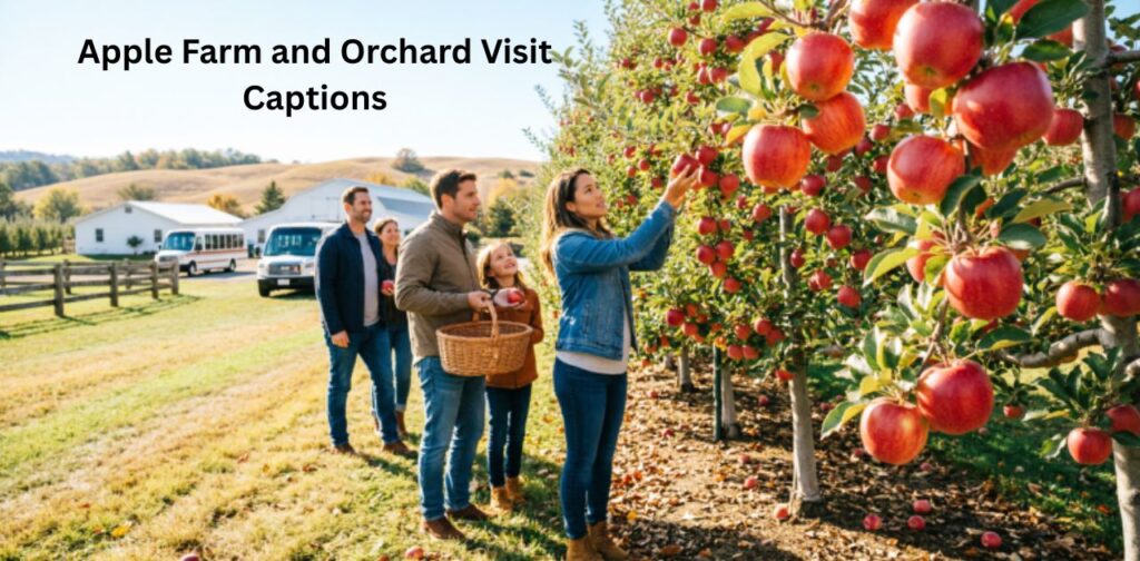 Apple Farm and Orchard Visit Captions featuring a collection of creative, aesthetic, and seasonal caption ideas inspired by scenic apple farm trips, orchard walks, fresh apple picking, and cozy autumn harvest experiences for social media posts
