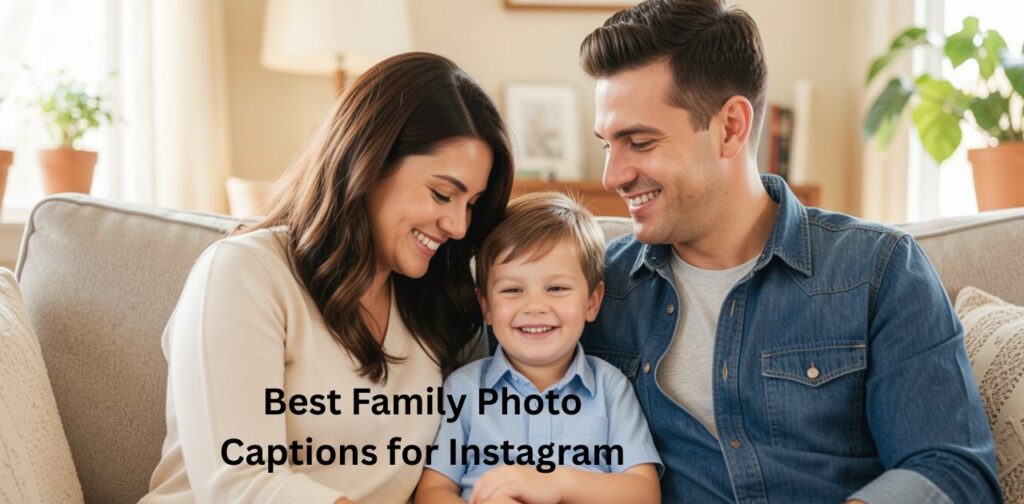 Happy family posing together with the best smiles and loving moments, perfect for Best Family Photo Captions for Instagram and heartfelt memories.