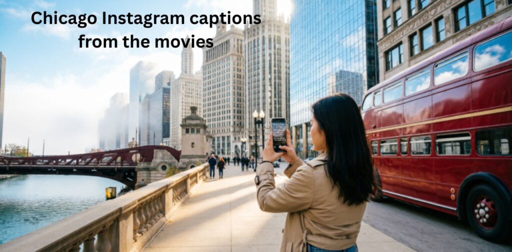 Chicago Instagram captions inspired by movies filmed in or set in Chicago, reflecting iconic film scenes, city landmarks, dramatic storytelling, and cinematic urban vibes.