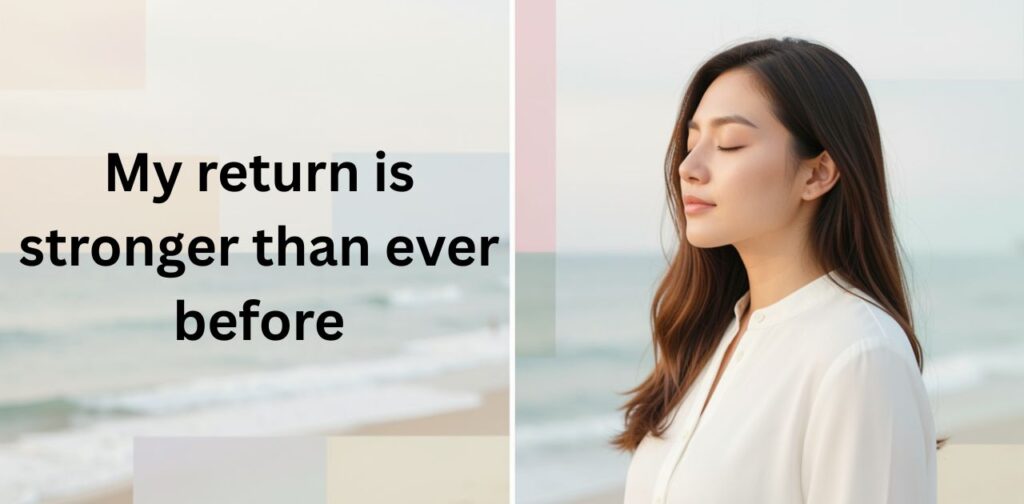Comeback captions after a break with fresh confident energy
