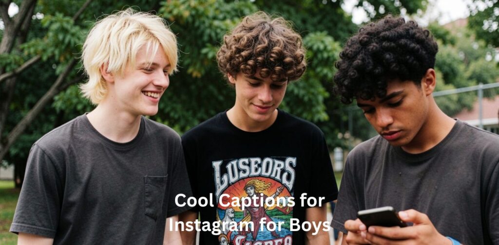Cool Captions for Instagram for Boys’ in a minimal design layout.