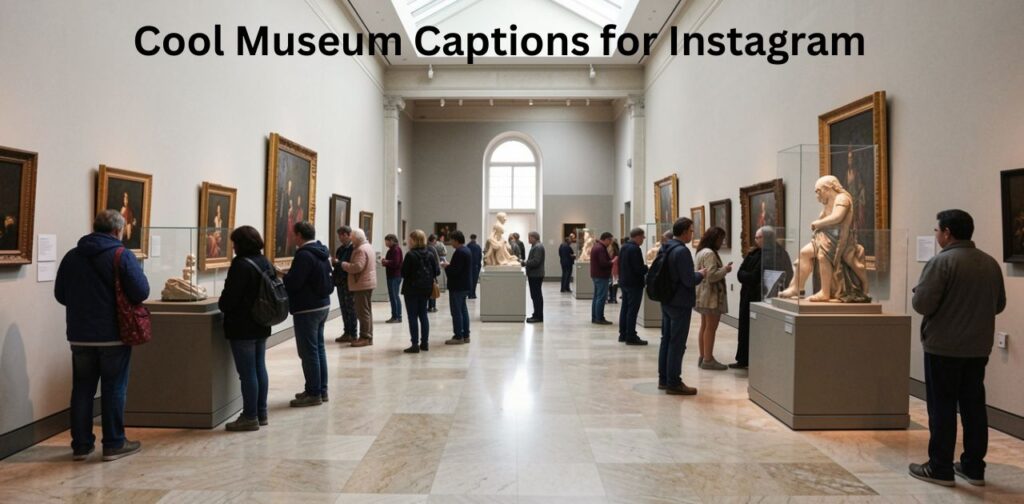 A trendy collection of cool museum captions for Instagram featuring stylish, creative, and aesthetic lines perfect for museum visits, art gallery photos, and cultural travel posts.