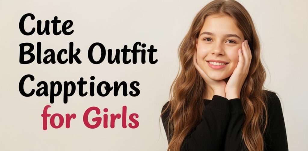 Cute girl in a stylish black outfit posing happily for Instagram, perfect for Cute Black Outfit Captions for Girls with classy and charming vibes.