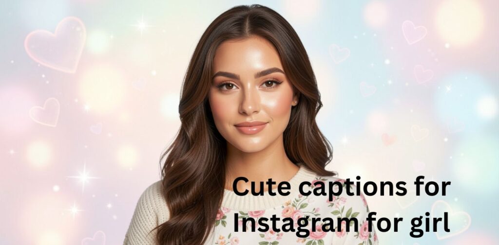 A cute pastel-themed image of a smiling girl with soft aesthetic background representing Instagram captions for girls.