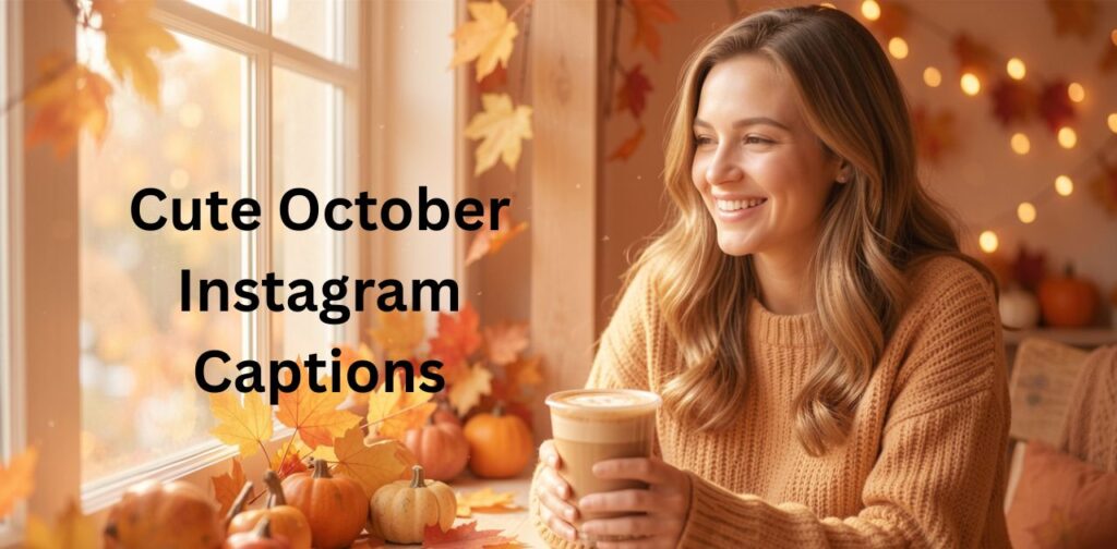 Cute October Instagram Captions’ referring to a collection of adorable and cozy autumn-themed captions for Instagram posts in October