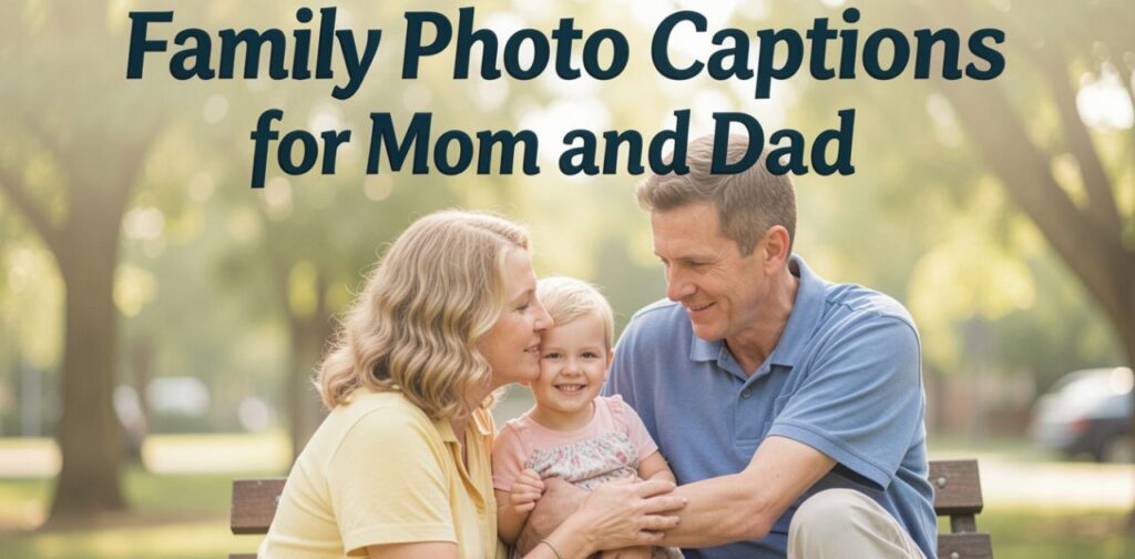Loving mom and dad sharing a beautiful family moment together, perfect for Family Photo Captions for Mom and Dad filled with love and memories.