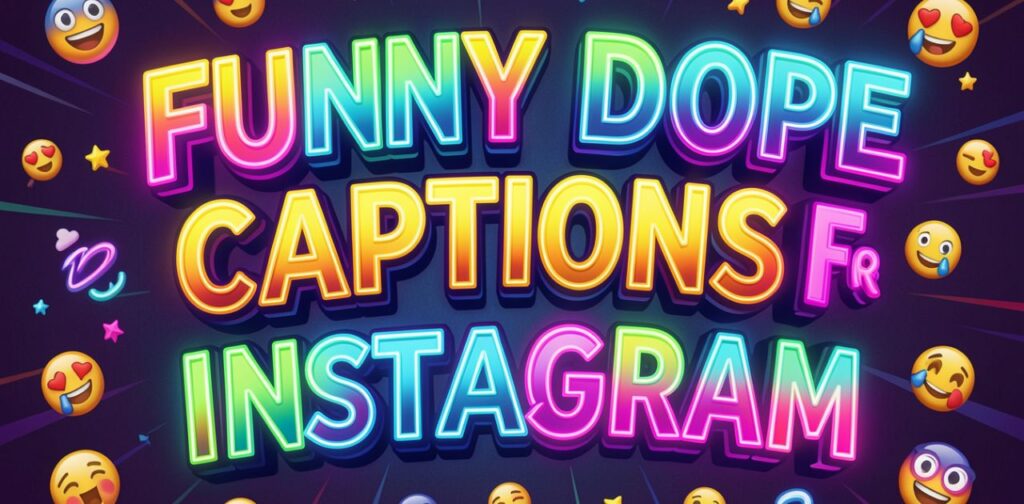 Funny Dope Captions for Instagram banner with playful and humorous stylish text