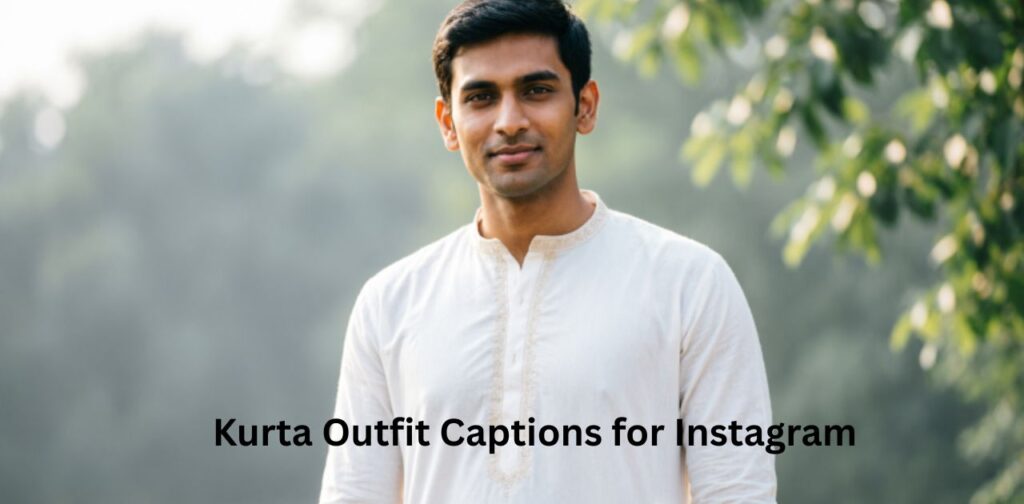 A person wearing a stylish kurta outfit posing for Instagram photos in a traditional setting.
