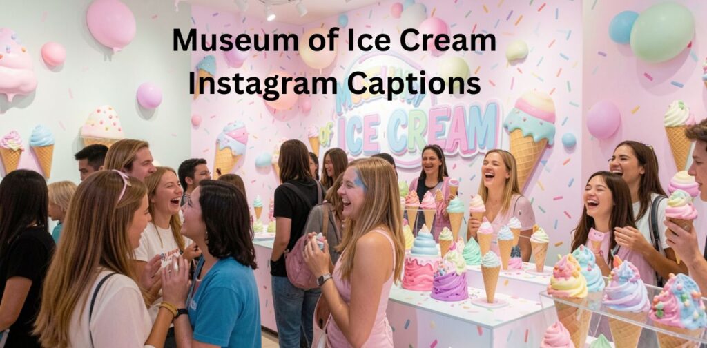 A fun and colorful collection of Museum of Ice Cream Instagram captions featuring playful, sweet, and aesthetic lines perfect for dessert-themed exhibits, pastel rooms, and joyful photo moments with ice cream-inspired backdrops.