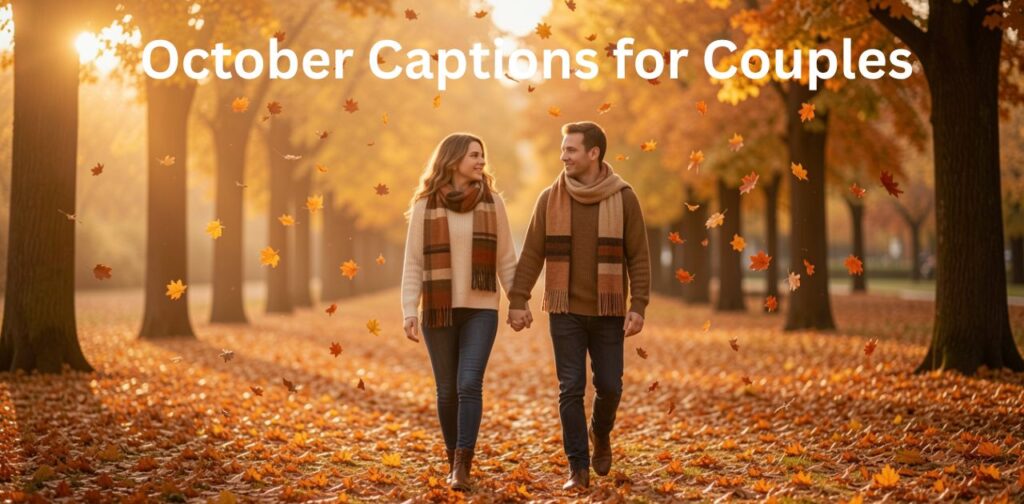 October Captions for Couples’ referring to romantic autumn-themed Instagram captions designed for couples during the month of October.”