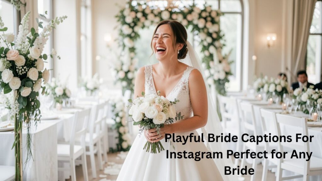Playful bride posing with fun wedding vibes, smiling in a stunning bridal dress, celebrating love, laughter, and unforgettable moments.