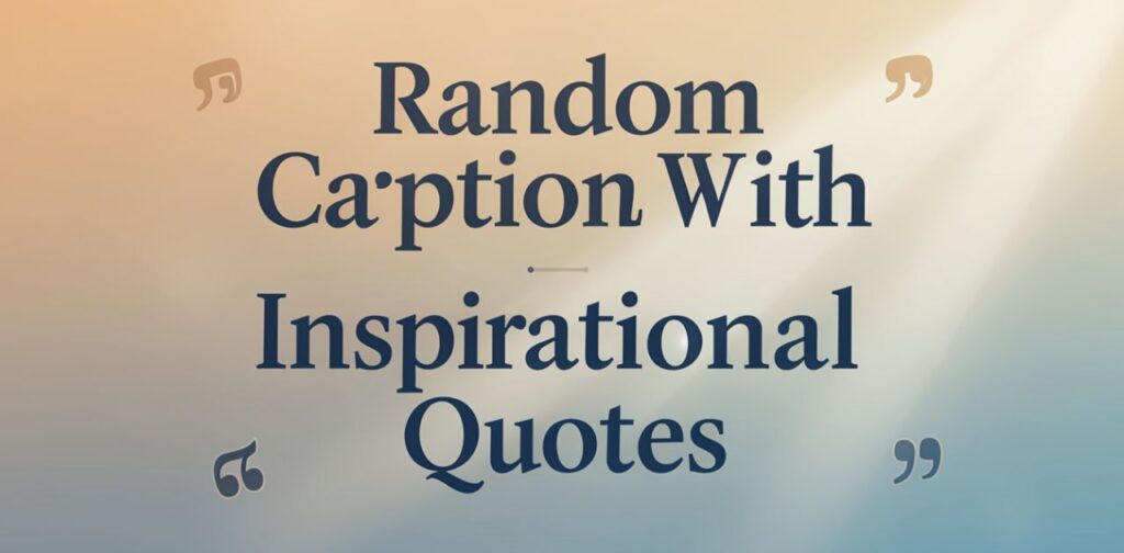 Random Captions With Inspirational Quotes’ in bold typography on a soft aesthetic background for motivational caption ideas