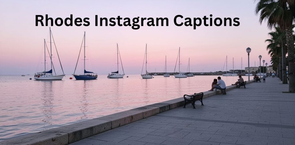 Sunny beach scene in Rhodes Instagram Captions