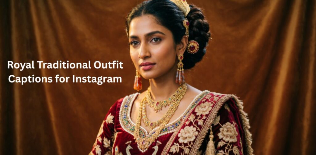 A person wearing a royal traditional outfit with elegant embroidery, posing in a luxurious setting.