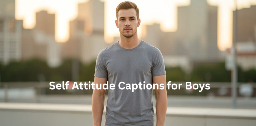 Confident young boy showing strong self attitude and independence in stylish portrait