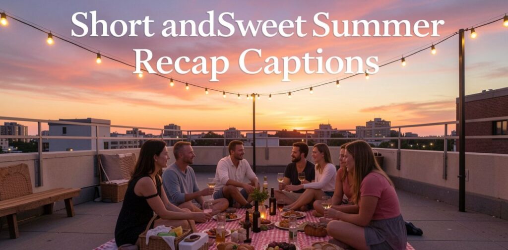 Short and sweet Summer Recap Captions highlighting fun, sunshine, beach memories, and happy seasonal moments in simple and minimal Instagram-style text.