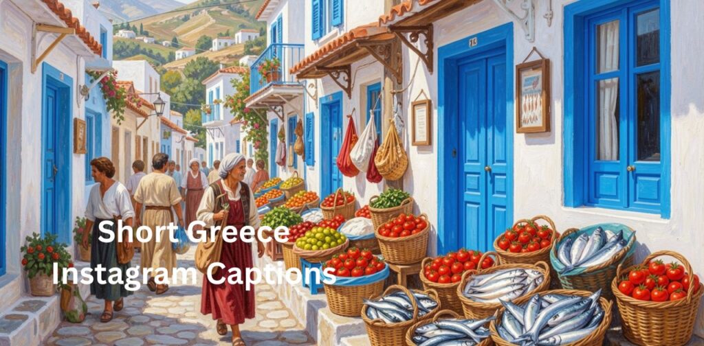 Santorini sunset view for Short Greece Instagram Captions