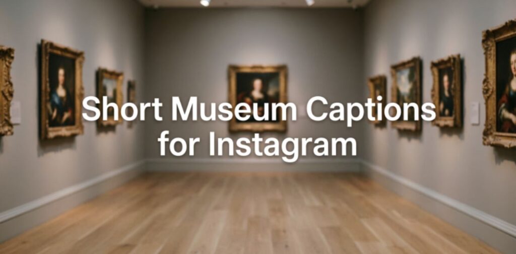 A stylish collection of short museum captions for Instagram featuring creative, aesthetic, funny, and inspiring lines for art gallery visits, museum selfies, and cultural photo posts.