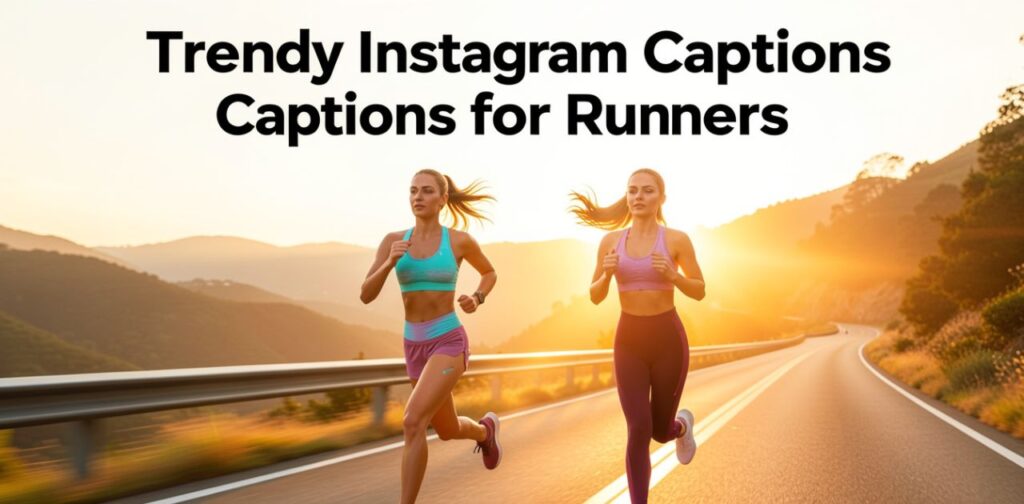 Trendy Instagram Captions for Runners image with stylish runners and modern fitness vibes.