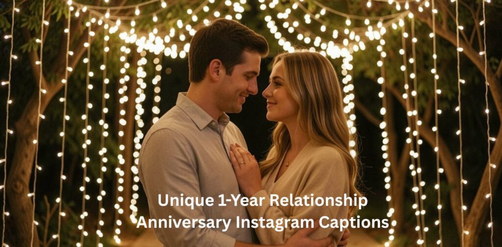 Unique 1-year relationship anniversary Instagram captions celebrating one year of love, memories, and a special bond 