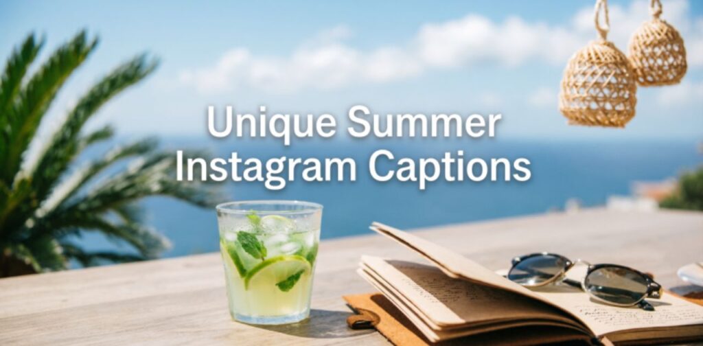 Unique Summer Instagram Captions featuring creative, fresh, and original sunny-day phrases, beach vibes, travel moments, and vacation-inspired ideas to make Instagram posts stand out with a bright summer feel