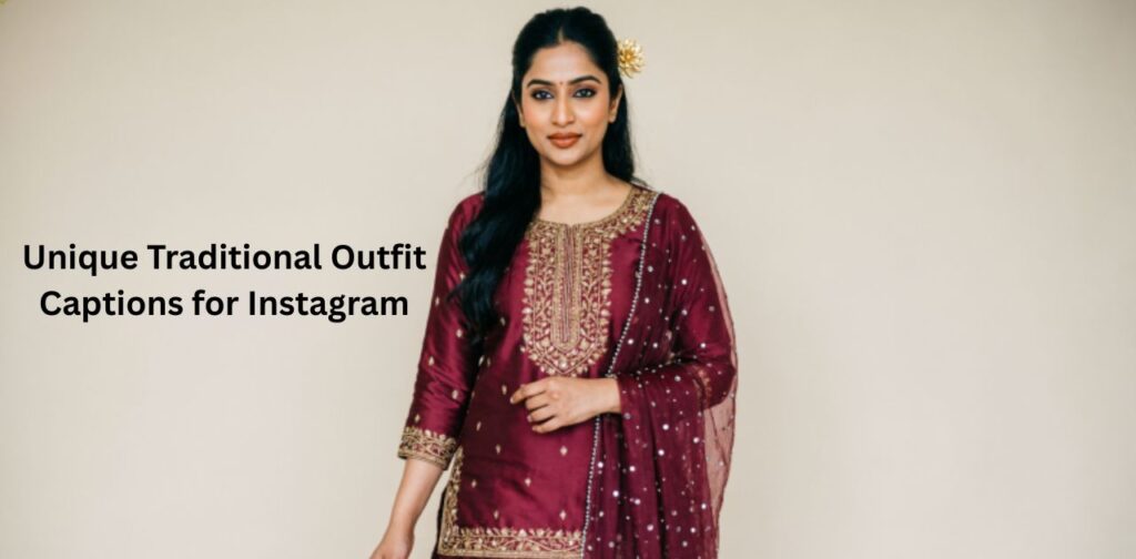 A person wearing a beautifully styled traditional outfit posing elegantly for Instagram photos.