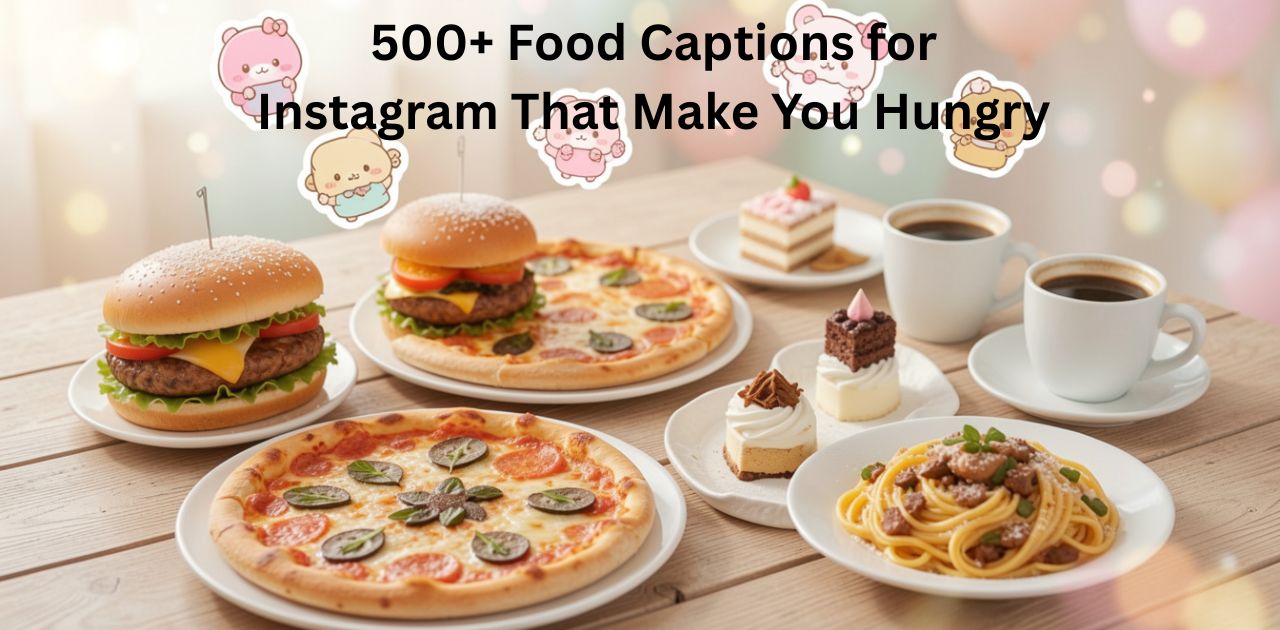 Collection of 500+ food captions for Instagram designed to make viewers hungry and enhance food-related posts with engaging, appetizing text.