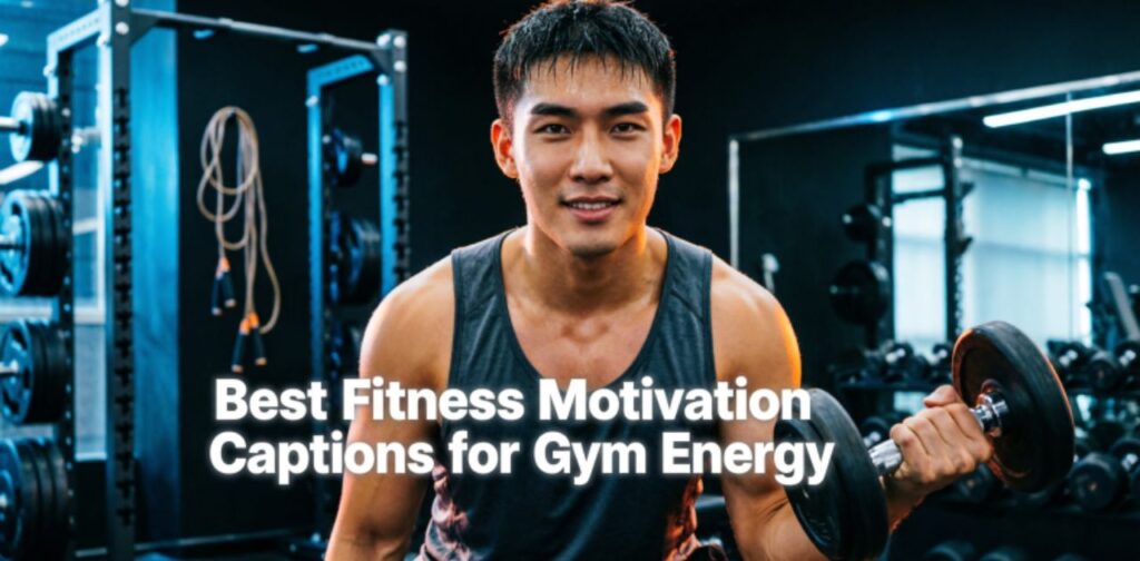 Fitness Motivation Captions for Instagram to Boost Your Gym Energy,’ suggesting inspirational gym and workout caption ideas for social media posts.