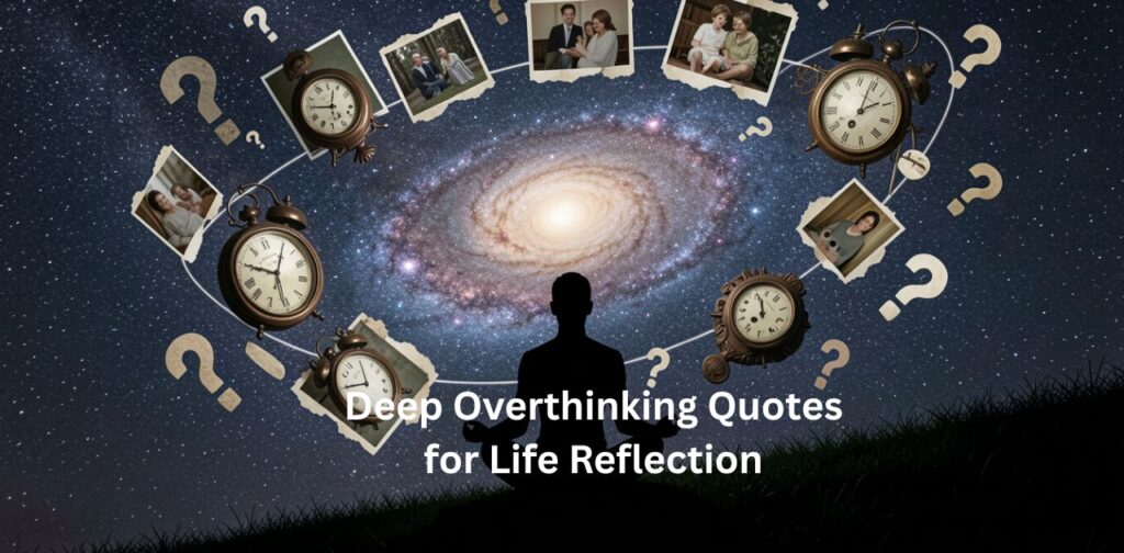 Deep overthinking quotes for life reflection, expressing thoughtful emotions, self-discovery, personal growth, and meaningful insights about life's journey.