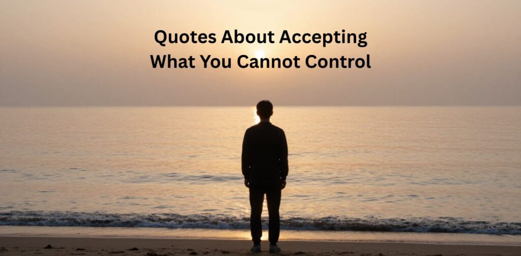 Quotes about accepting what you cannot control, expressing peace of mind, emotional balance, letting go, and inner strength.