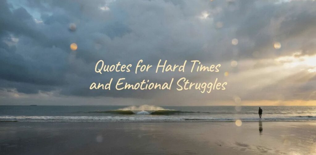 Emotional strength quote poster for hard times and resilience