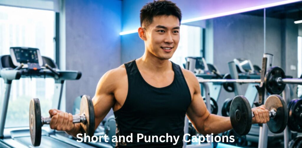 Short and Punchy Captions’ in bold text, representing quick motivational caption ideas for Instagram.