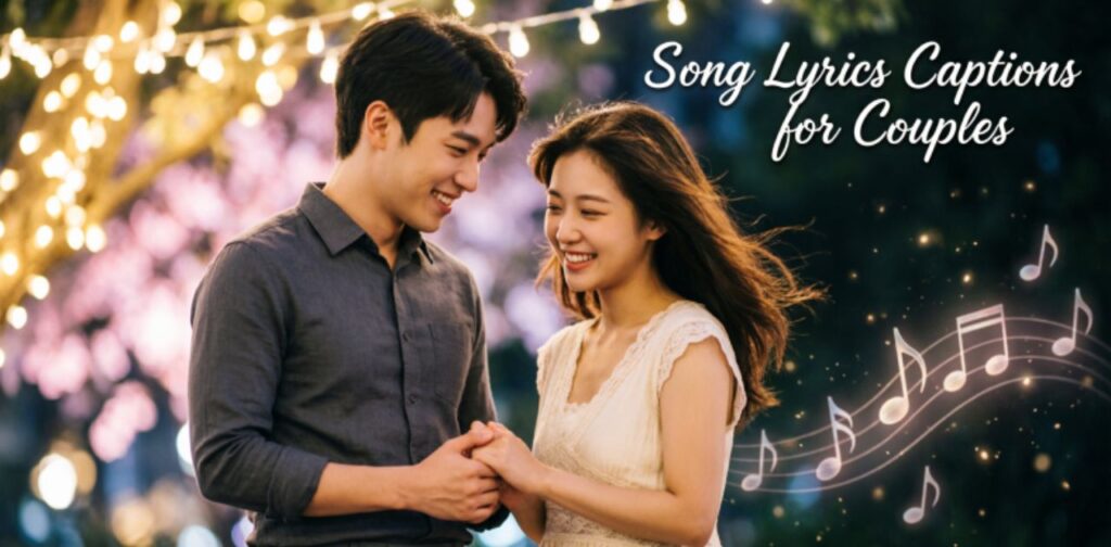 Song Lyrics Captions for Couples: a collection of romantic and emotional caption ideas inspired by popular song lyrics, expressing love and connection between couples.