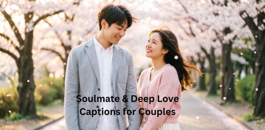 Soulmate & Deep Love Captions for Couples: a collection of emotional and meaningful caption ideas expressing deep love, soulmate connection, and strong romantic bonding between couples.