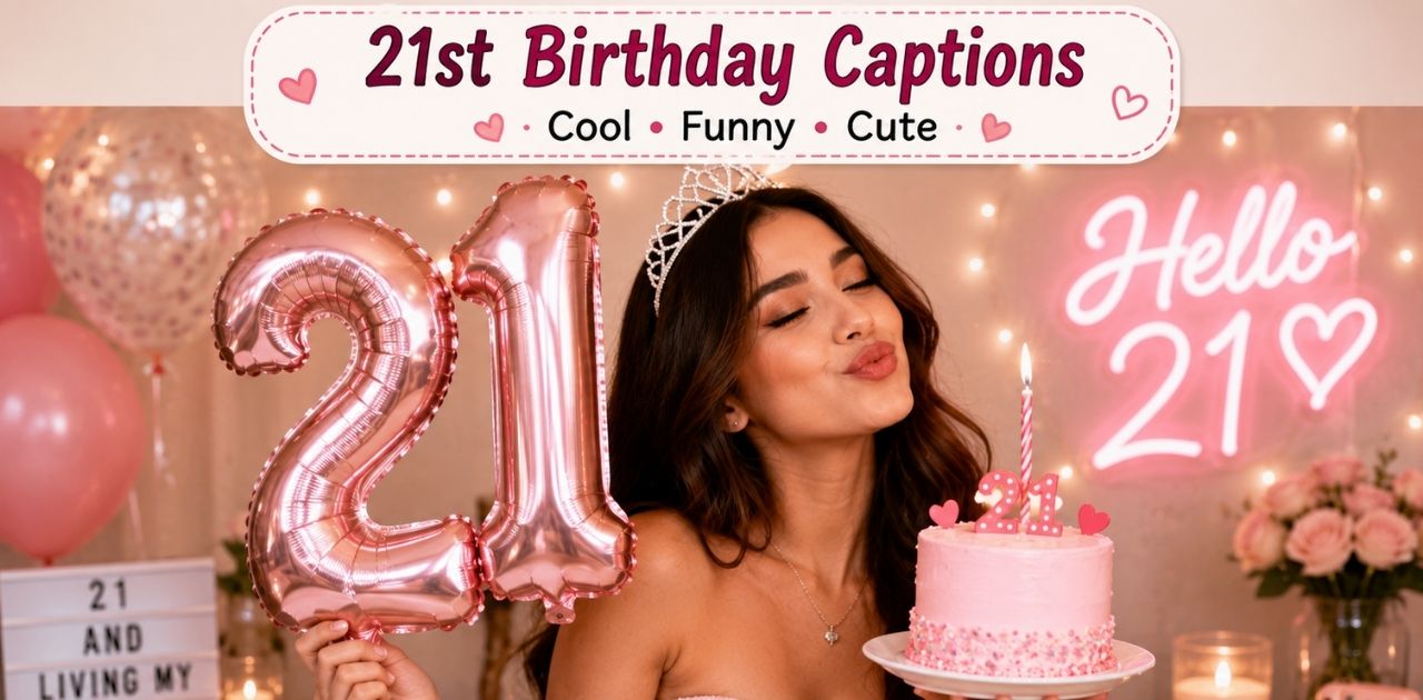 21st Birthday Captions for Instagram — cool, funny, and cute birthday caption ideas for turning 21