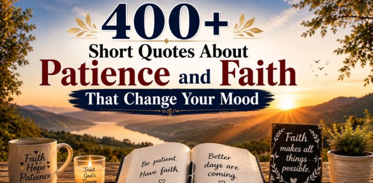 400+ short quotes about patience and faith to inspire hope, peace, and a positive mindset.