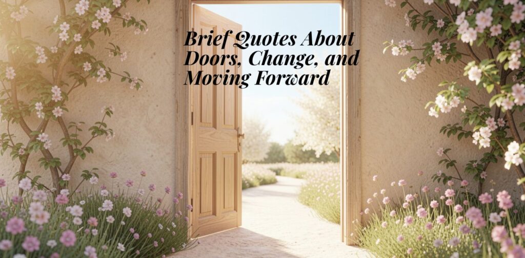 Brief quotes about doors, change, and moving forward.