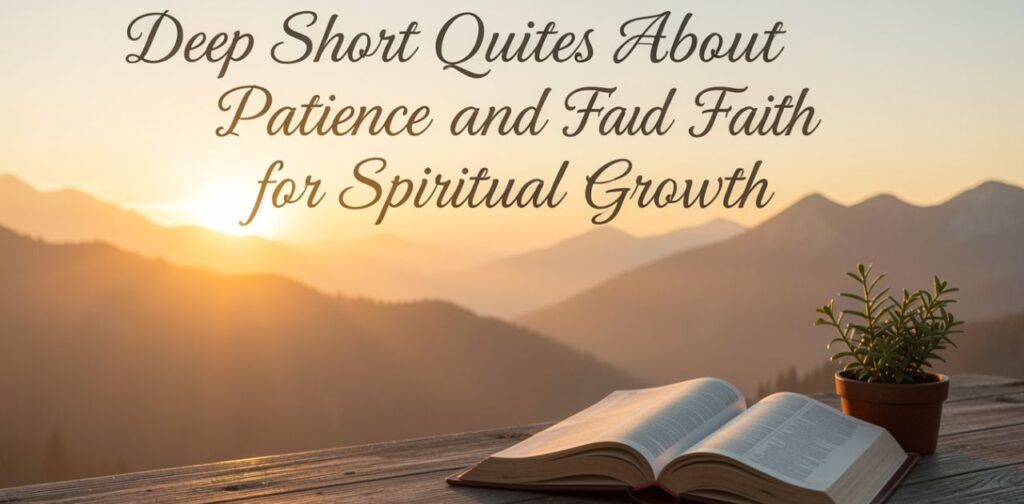 Deep short quotes about patience and faith for spiritual growth, inner peace, and stronger belief.