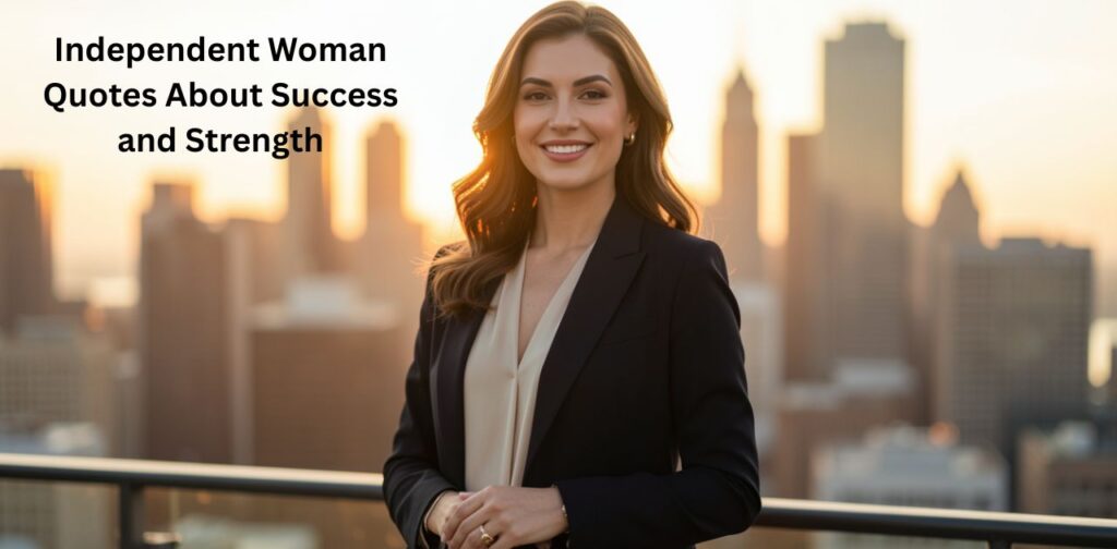 Independent woman quotes about success, strength, confidence, ambition, resilience, and personal growth.