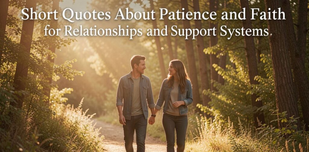 Short quotes about patience and faith for relationships, emotional support, trust, love, and meaningful connections.