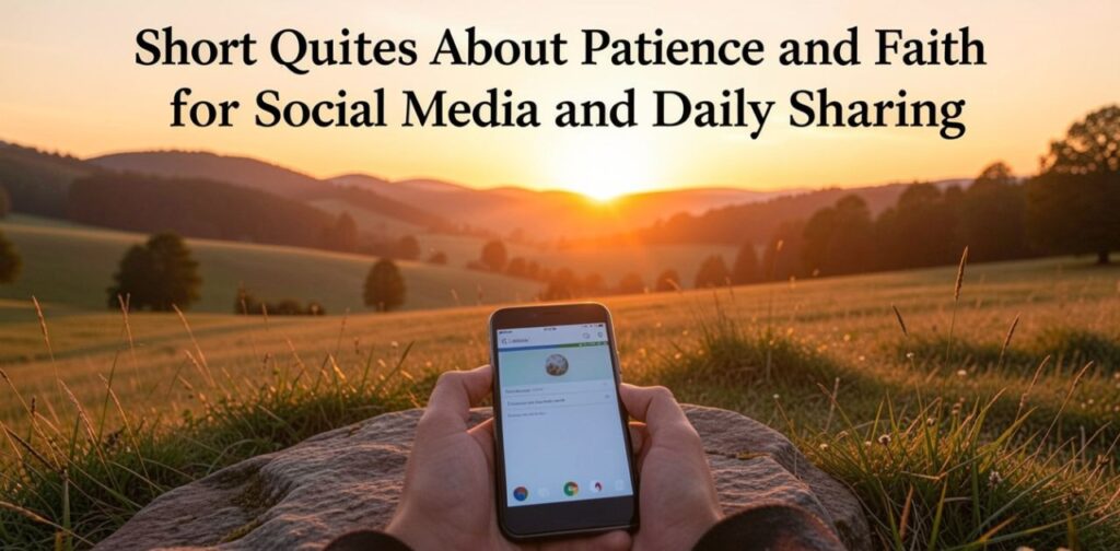 Short quotes about patience and faith for social media posts, daily sharing, hope, encouragement, and inspiration.