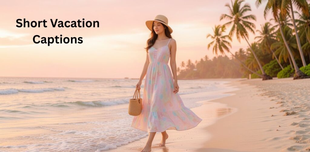 Short vacation captions for Instagram with fun and cute travel vibes.